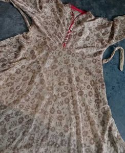 Floral Print Kurti with Mandarin Collar