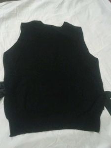 Price Drop !!! Black Vest With Bow Deatils