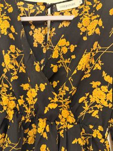 Floral Print Wrap Top