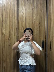 White Puff Sleeve Top
