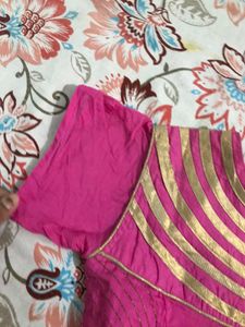 Pink Long Anarkali Dress With Full Ghera 💓