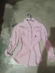 Striped White &Pink Fitted Shirt