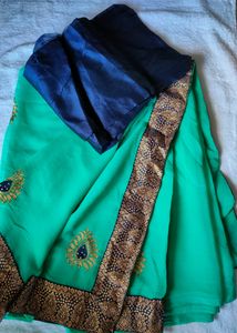 Beautiful Sea Green Saree 💙
