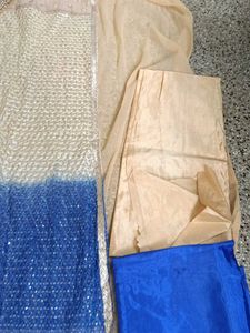 New Cream N Blue Dress Material