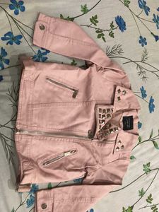 Pink Studded Biker Jacket