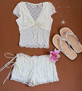 Lace Pearl Button Blouse