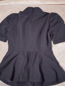Chic Black Peplum Top