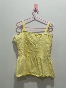 Butter Yellow Korean Ruffle Top