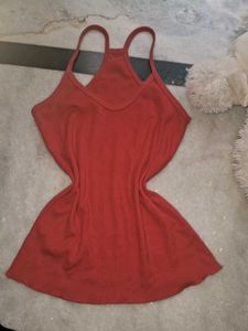 Workout Gym Ribbed Top Red