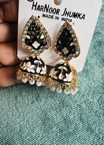 Black Jhumka Earrings