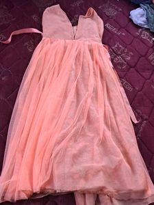 Peach Floral Girls Dress