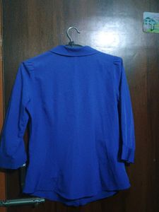 Royal Blue Tie Neck Shirt