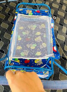 Flipzon Metal Foldable Baby Cradle With Swing
