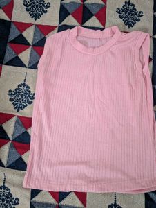 Pink Ribbed Lounge Set