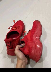 Red Steve Madden Knit Sneakers