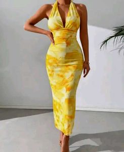 Yellow Halter Maxi Dress