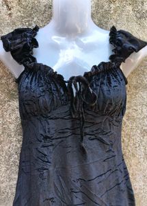 14121. Black Velvet Mini Dress