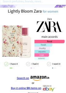 Zara Lightly Bloom Perfume