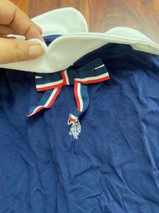 Navy Dress w/ White Collar