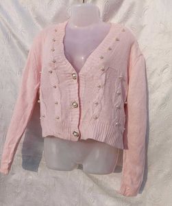 Shein Pearl Embellished Cardigan💕