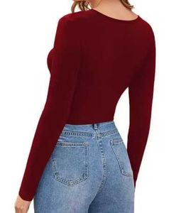 V Neck Full Sleeve Maroon Top Women