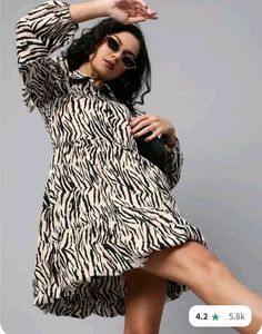 Chic Zebra Print Mini Dress(Unused)