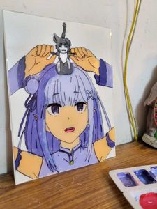 Anime Character Glass Painting Emilia Re Zero