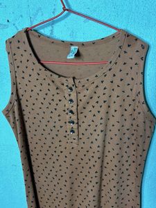 Casual Brown Sleeveless Dress