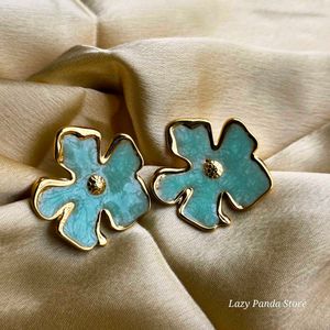 Antitarnish Enamel Painting Floral Earrings