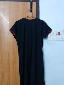 Embroidered Black Kaftan Dress