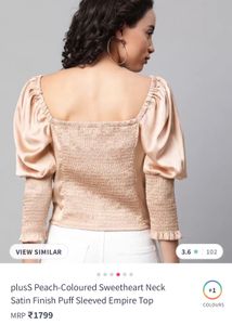 Metallic Puff Sleeve Corset Style Top