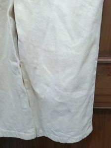 Cream Wide Leg Jeans