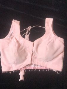 LIGHT PINK  EMBROIDED SAREE WITH BLOUSE AND PATICO