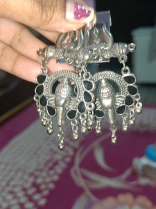 Sliver Ganesha Ji Earrings