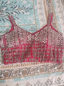 🔥 Hot Pink Mirror Work Lahenga 🔥