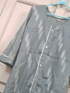 Grey Printed Kurta