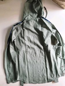 Hooded Button-Up Shirt