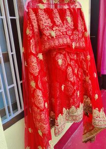Red Embroidered Lehenga Choli Set