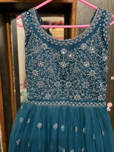Elegant Teal Ethnic Gown