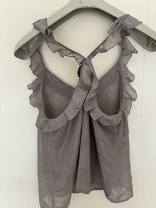 See Through Top  Ruffle Sleeves