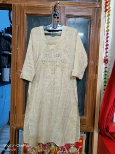 Striped Embroidered Kurta