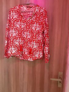 Floral Red Blouse