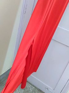 Hot Red Night Dress With Side Knee Slit