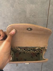 Nude Croc Chain Bag