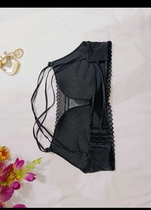 Stylish Black Lace Bralette - Multi-Strap Design