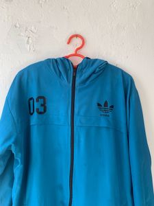 Adidas Blue Zip-Up Hoodie