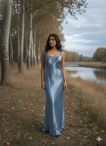Elegant Blue Slip Dress