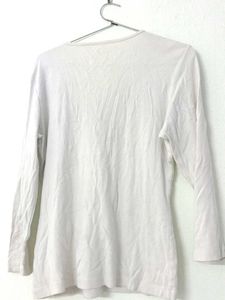 💎 Katies White V-Neck Cotton Top✨