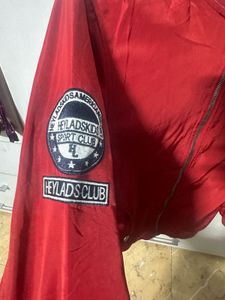 Red Varsity Bomber Jacket