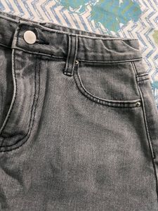 Gray Denim Mini Skirt